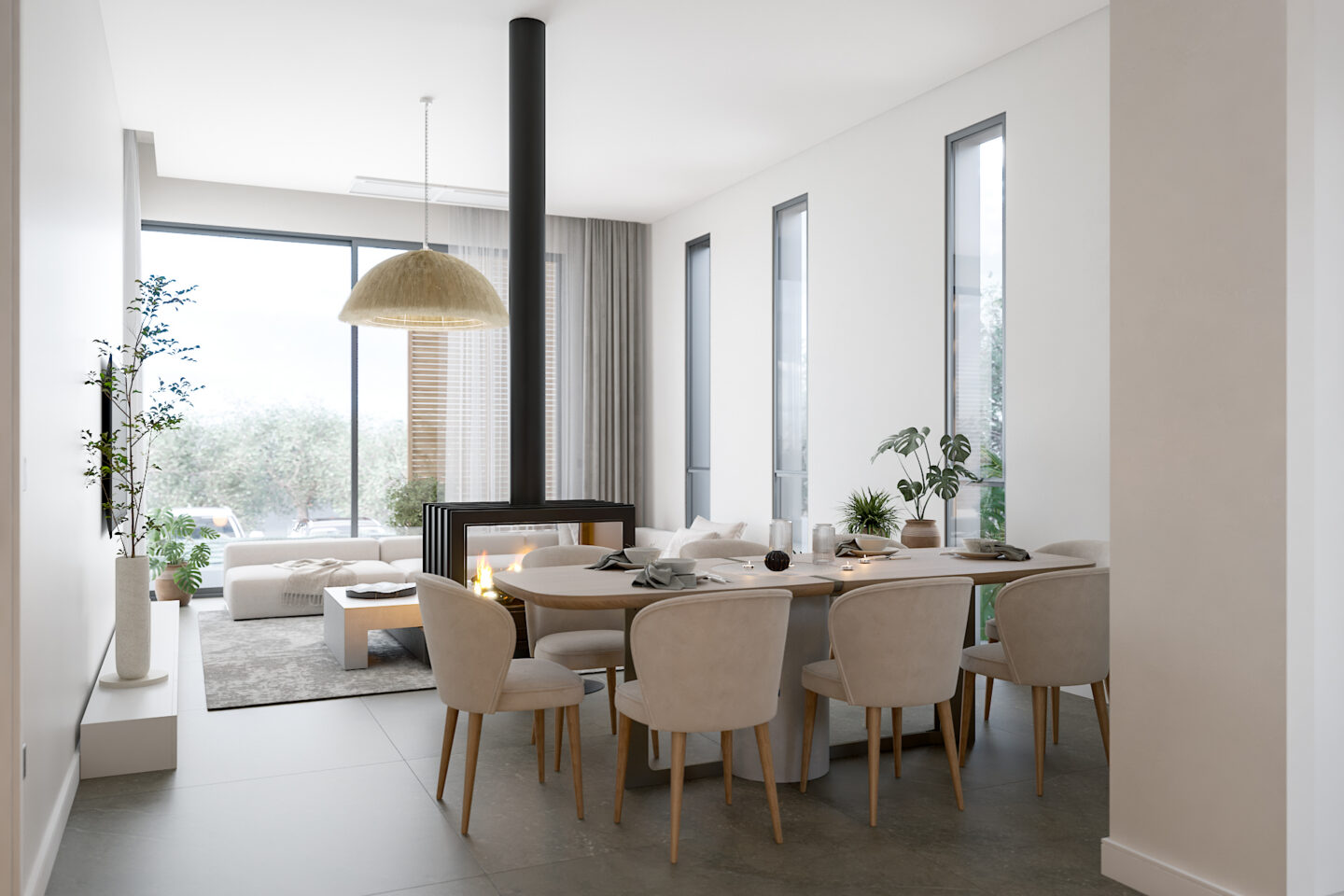 Salon Yemek Odası - Living Room and Dining Room b